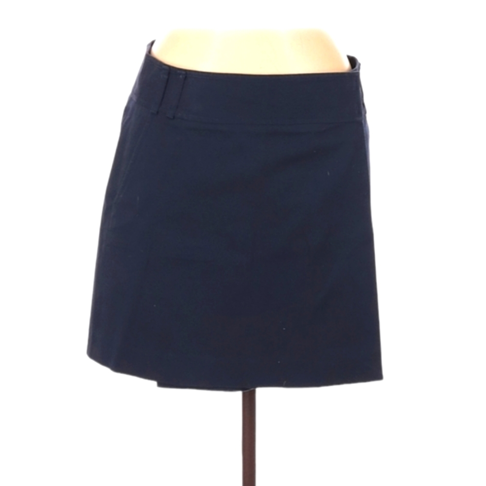 H Hilfiger Casual Wrap Skirt Size 6 Navy Blue Side Slip Pockets Uniform Nautical